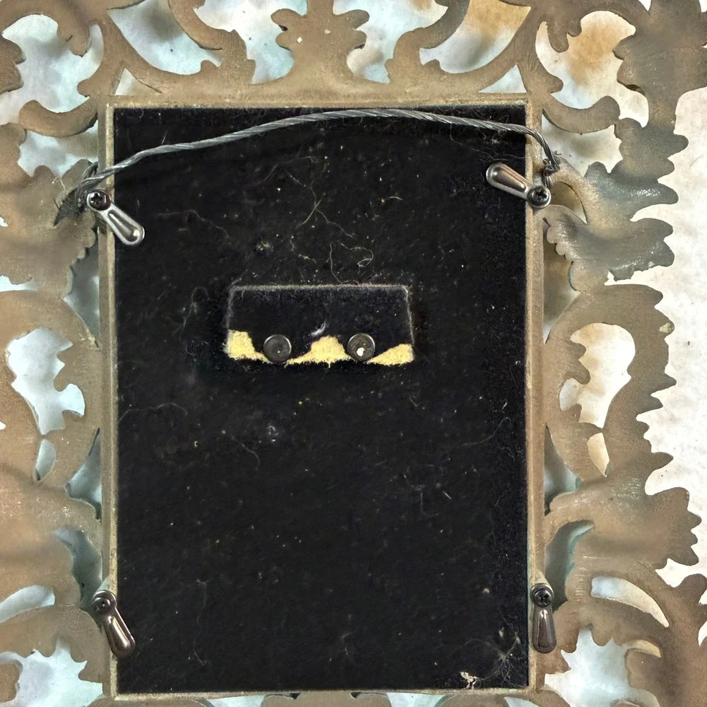Vintage Ornate Rococo Picture Frame Turquoise Distressed Baroque Shabby Chic